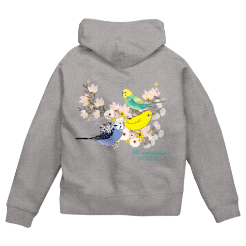 Flowersセキセイちゃんず Zip Hoodie