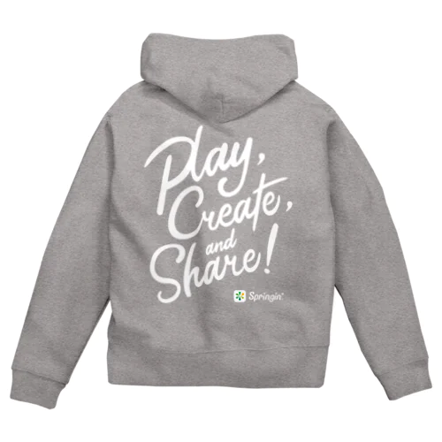 Springin’ 「Play, Create, and Share!」 Zip Hoodie