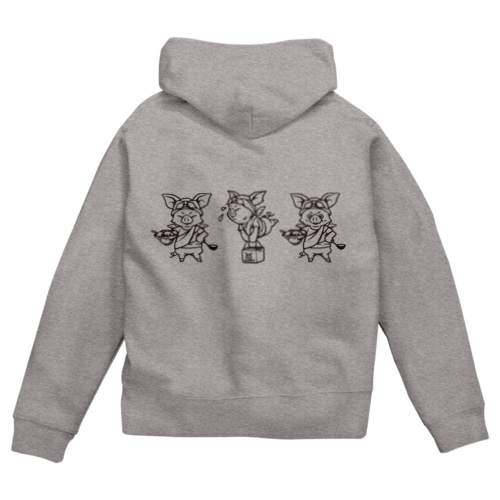 LOVE豚組 Zip Hoodie