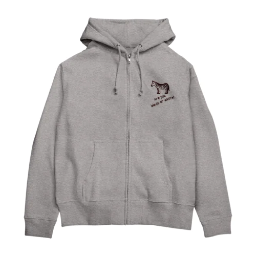 黒でも白でもなく Zip Hoodie