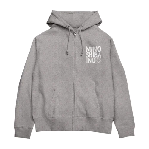 美濃柴ロゴ（白） Zip Hoodie