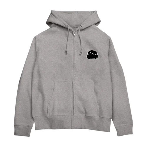 ぽいど ロゴ無/濃色 シルエット Zip Hoodie