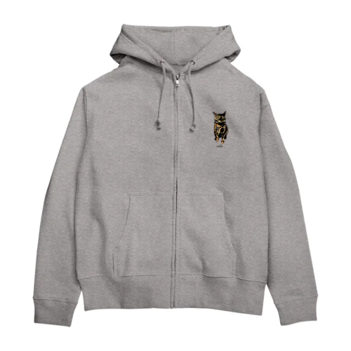 サビ猫ちゃん。 ワンポイントバージョン Zip Hoodie