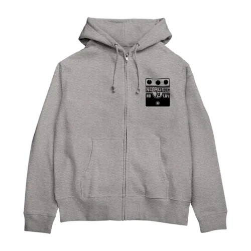 ノーミュージックノーライフ ビッグマフデザイン ブラック Zip Hoodie