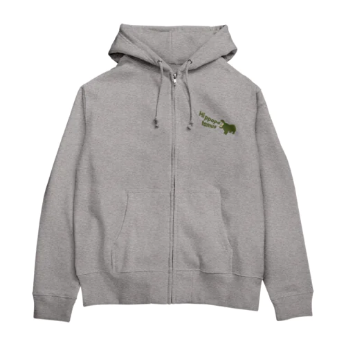 吠えるヒポポタマス Zip Hoodie