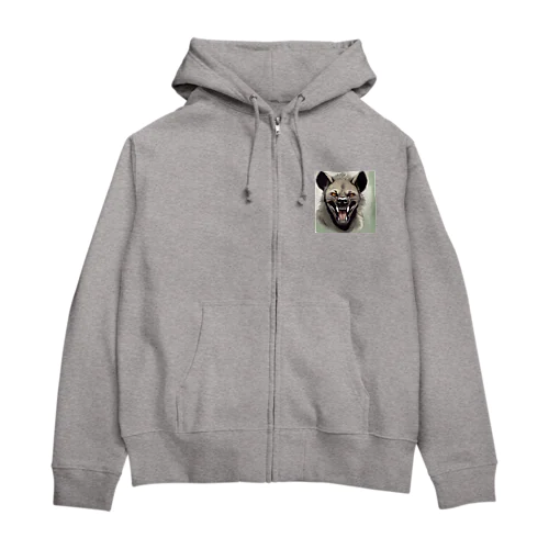 動物シリーズ24：ハイエナ Zip Hoodie