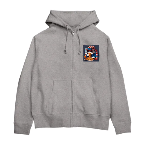 ファンキーなファット猫 Zip Hoodie