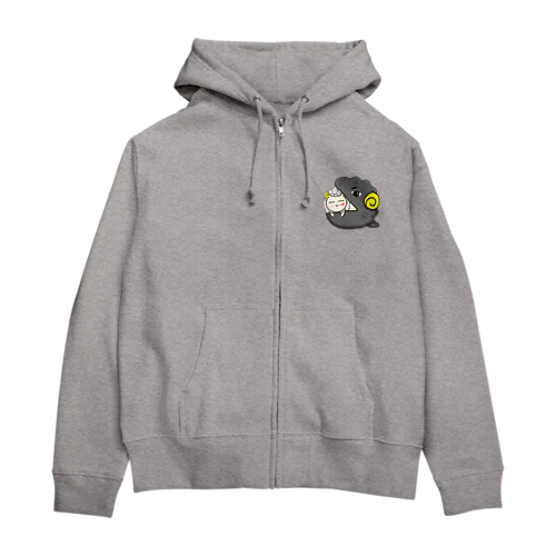 シュークリームに入る羊　大人ゴジラバージョン Zip Hoodie