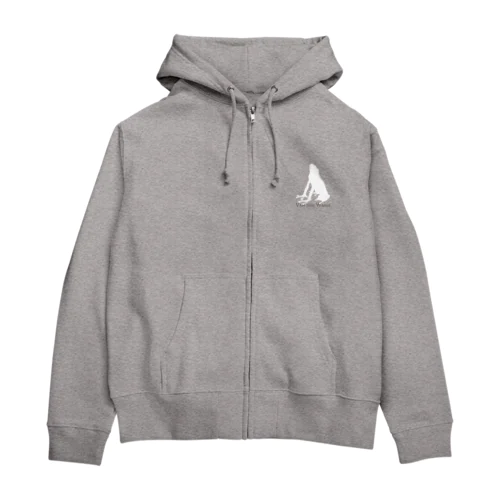 カエルシルエット_ロゴ入り Zip Hoodie