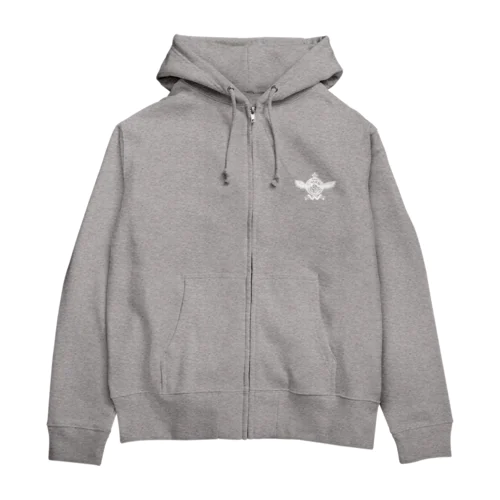 胸に紋章　後ろにロゴバージョン Zip Hoodie