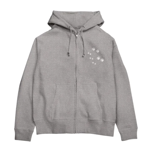 しろいあしあとすくなめ Zip Hoodie