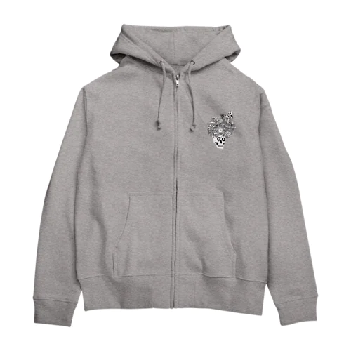 ガイコツ Zip Hoodie