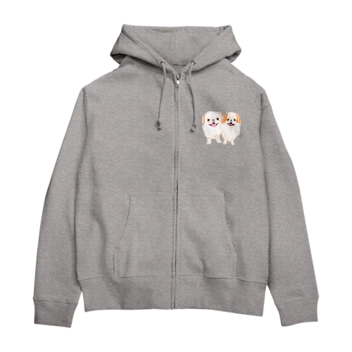 仲良し狆ちゃん Zip Hoodie