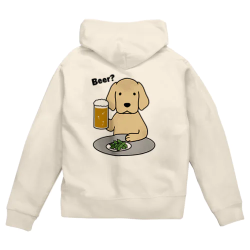 ビールと枝豆 Zip Hoodie