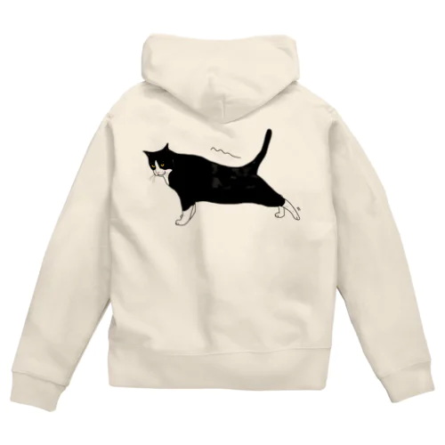 伸びをするハチワレちゃん Zip Hoodie