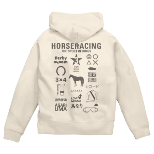 HORSERACING GRAPHICS 背面 Zip Hoodie