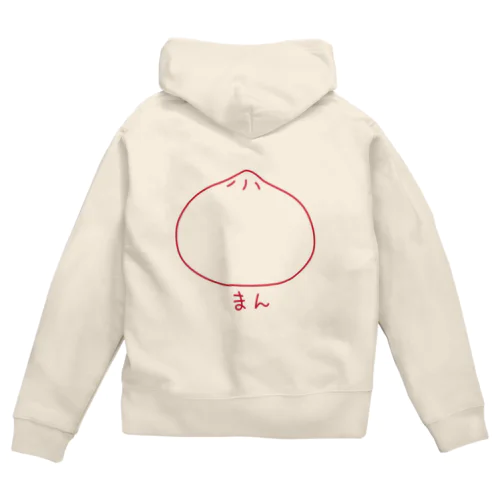 まん（赤線） Zip Hoodie