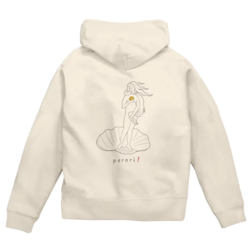 【両面デザイン】名画 × スイーツ（ヴィーナスの誕生） Zip Hoodie