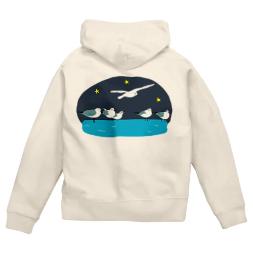 夜のユリカモメ Zip Hoodie