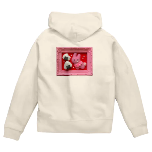 おにぎりとうさぎ Zip Hoodie