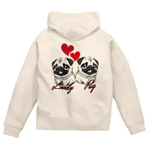 ＬＯＶＥＬＹ　ＰＵＧ（ラブリーパグ） Zip Hoodie