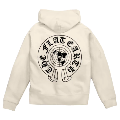 フラットアースMAP04 ch-BLACK Zip Hoodie