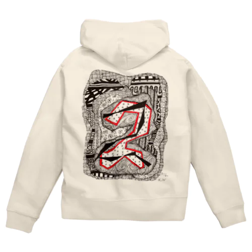 kw_03b_縄文 Zip Hoodie