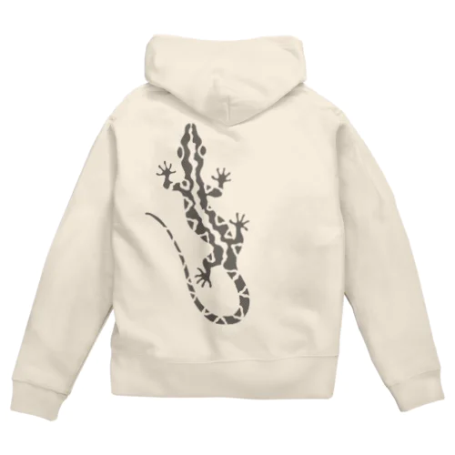 とかげちょろり(上向き） Zip Hoodie