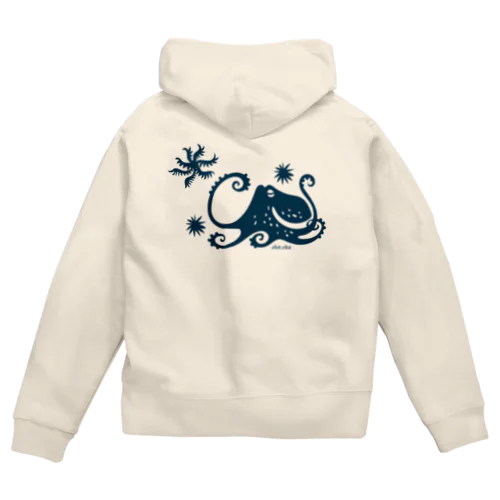 蒼い蛸 Zip Hoodie