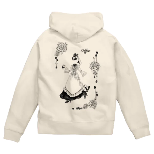 【Lady's sweet coffee】コーヒー Zip Hoodie