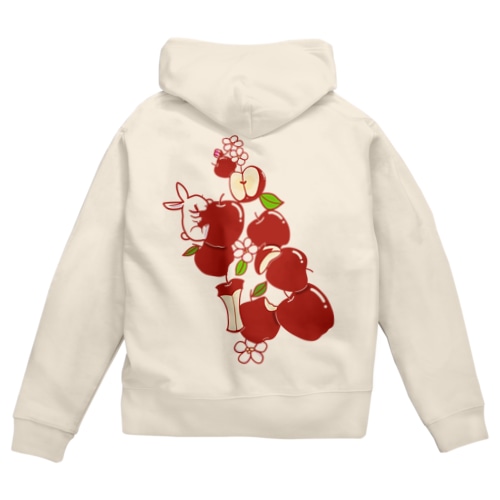 両面りんごウサちゃん Zip Hoodie
