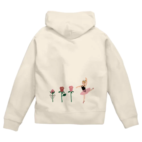 バラとバレエ姫 Zip Hoodie