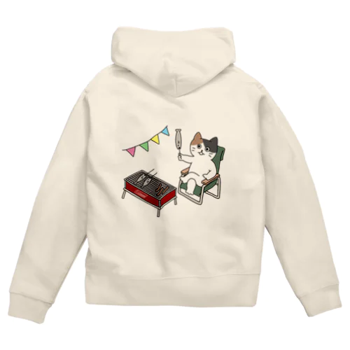 アウトドアなねこ１ Zip Hoodie