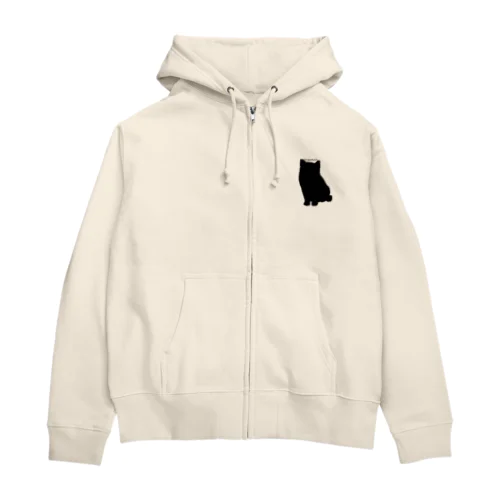 まっくろステップイン猫さん Zip Hoodie