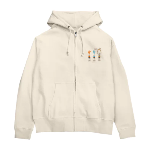 絵の具チューブからこんにちは！ポメラニアン 3色ver. Zip Hoodie