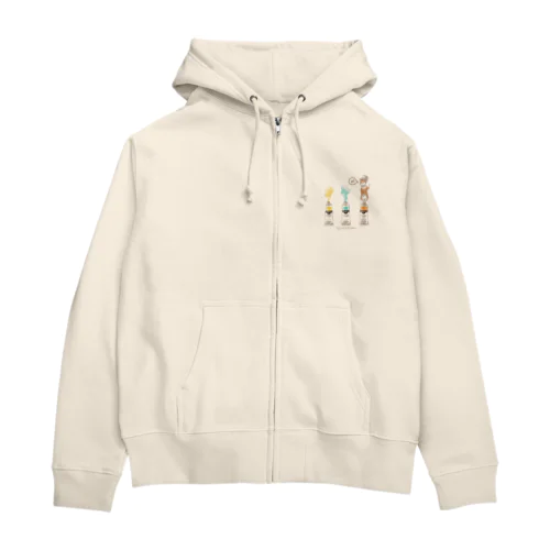 絵の具チューブからこんにちは！茶トラ 3色ver. Zip Hoodie