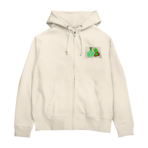 多肉植物  お話の世界 【虹色空うさぎ】 Zip Hoodie