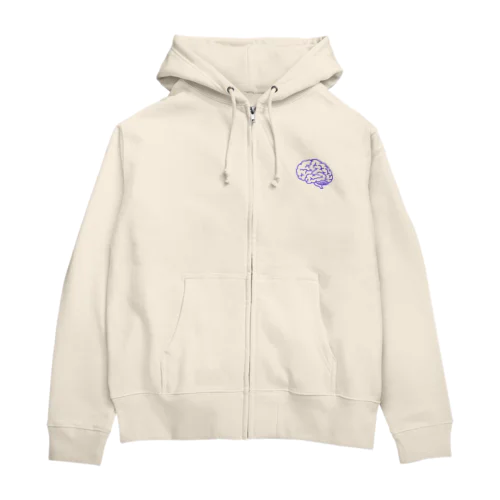 脳みそ　パープル Zip Hoodie