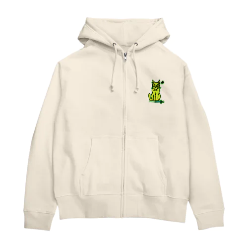 待ちきれない猫 Zip Hoodie