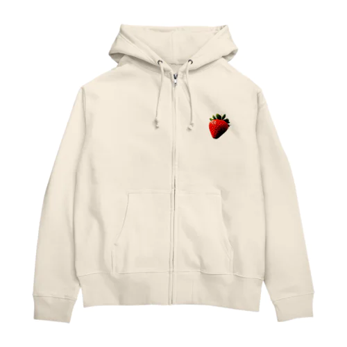 レトロ調イチゴ Zip Hoodie