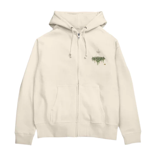 Flower chandelier かすみそう Zip Hoodie