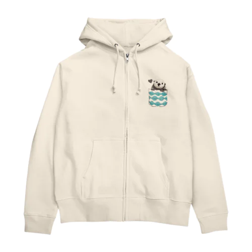 ポッケからラッコちゃん Zip Hoodie