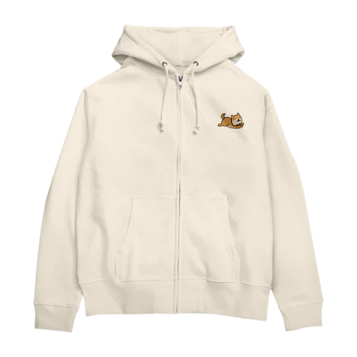 いま行く柴犬（ワンポイント） Zip Hoodie