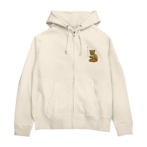 smoking bear Zip Hoodie