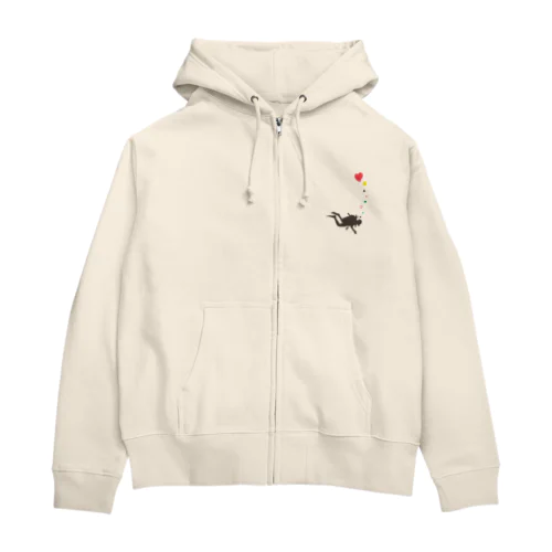 ダイビング：ハート泡 Zip Hoodie