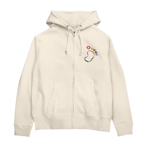 足あと…みぎ Zip Hoodie