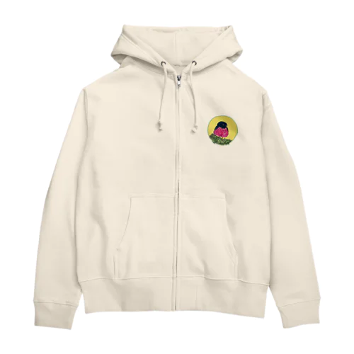 スズメ (Pink Robin) Zip Hoodie