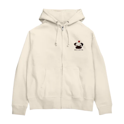 毎日にパグ Zip Hoodie