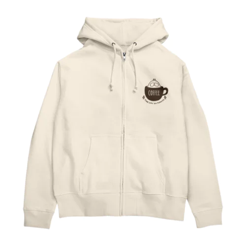 ねこタイツ コーヒー Zip Hoodie