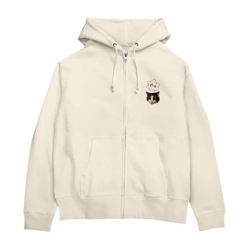 M4animals face mofu Zip Hoodie